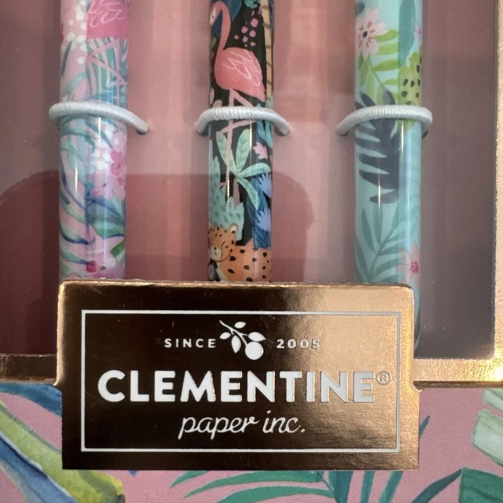 Clementine Coquette Lily Pulitzer Design 3 Pack Click Pens Refillable Ink NIB